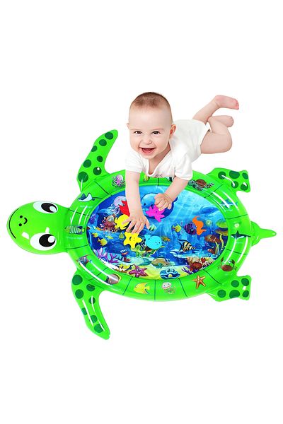 Teno Teno® Turtle Baby Water Mattress, inflatable activity and play center, green