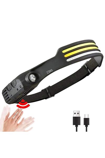 SIKS LED Headlamp, 3-Strip, Professional, USB Charging, 8 Light Modes Including Red Color Mode