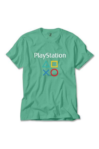 Z zepplin Πράσινο μπλουζάκι με γράμματα Playstation Gamepad