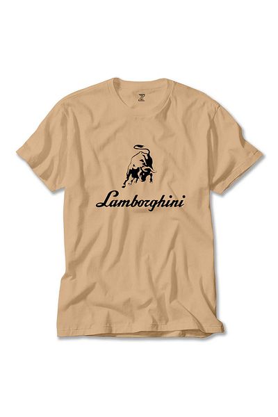 Z zepplin Κρεμ μπλουζάκι Lamborghini Text Logo