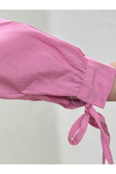 Mihra Ravessa Cupra Frilly Tunic-ZN4145 Ροζ