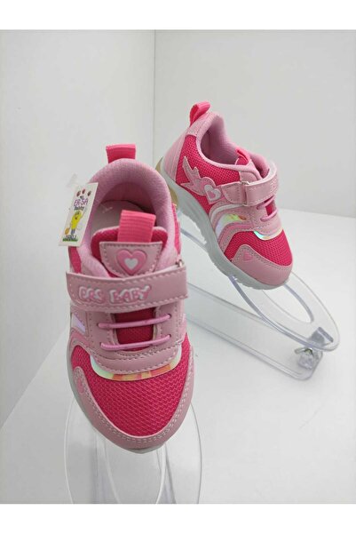 GİRGÖR ER-SA Baby Kalpli Desenli Işıklı Kız Çocuk Bebek Spor, Yürüyüş, Koşu Ayakkabısı