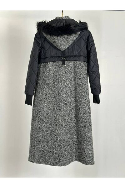 BELEN Quilted Sleeve Curly Coat
