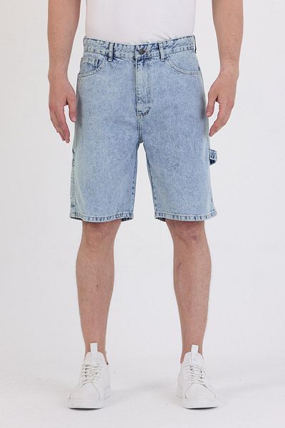 DAMGA JEANS Ανδρικό ψηλόμεσο Cargo Pocket Ice Blue φαρδύ τζιν σορτς