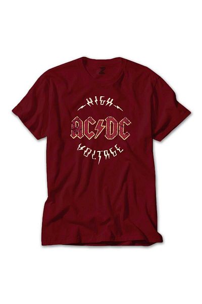 Z zepplin Vintage κόκκινο μπλουζάκι με λογότυπο Ac Dc