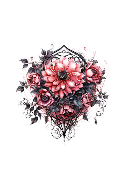 INOVATIX Σετ 8 τεμαχίων, Αυτοκόλλητο Γοτθικής σύνθεσης με λουλούδια Sandy, IN...