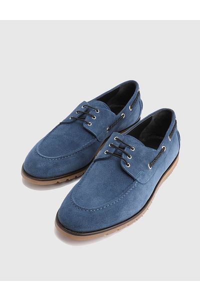 İLVİ Eccles Suede Leather Blue Men's Oxford Shoes