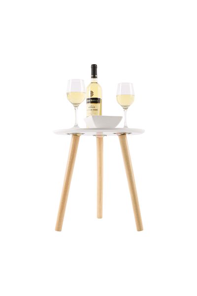 Decorer Masuta din pal alb natur PAMINO 40x40x42 cm