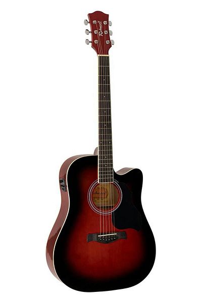 Richwood RD12CERS, electro acoustic guitar, active EQ, tuner, red sunburst finish