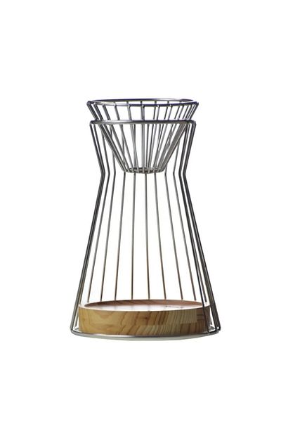 Generic Coffee dripper base with stainless steel and wood funnel