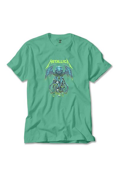 Z zepplin Μπλουζάκι Metallica Octopus Bat Green