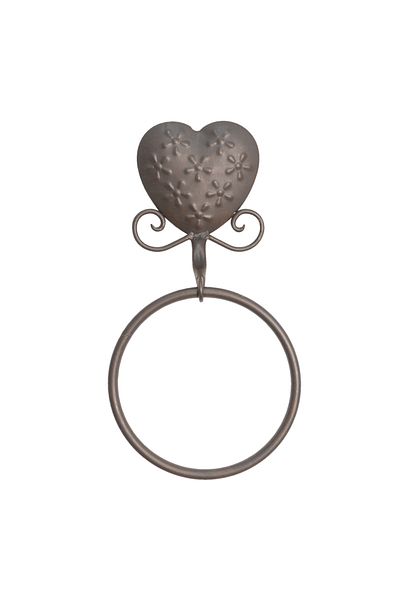 Clayre & Eef Wall-mounted towel holder metal brown 16x5x28 cm