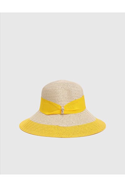 İLVİ Nara Straw Yellow Women's Beach Hat