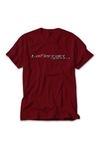 Z zepplin تي شيرت أحمر بشعار La Ferari Aperta