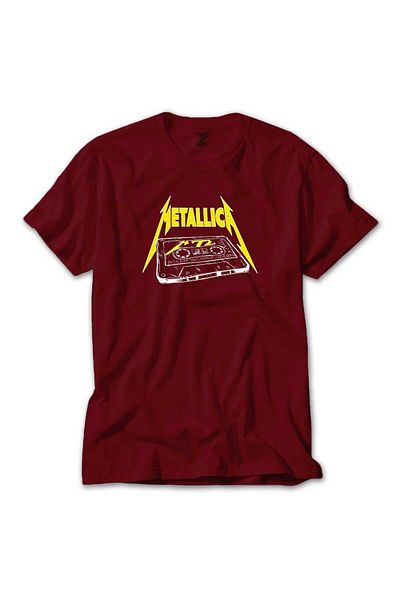 Z zepplin Κόκκινο μπλουζάκι Metallica Tape