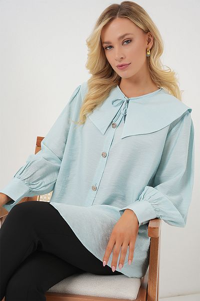 Bigdart Γυναικείος γιακάς μωρού Long Tunic 5967 - Τυρκουάζ
