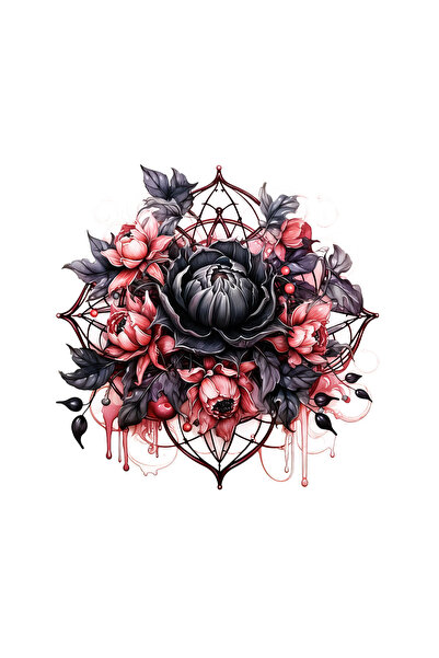 INOVATIX Σετ 8 τεμαχίων, Αυτοκόλλητο γοτθικής σύνθεσης λουλουδιών Zina, INOVA...