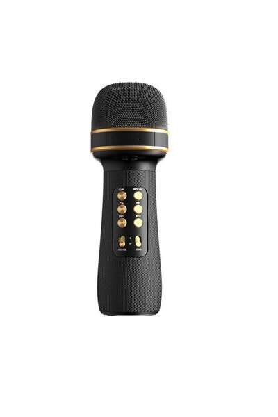 SIKS Microfon karaoke wireless, fără fir, stereo, 4 efecte vocale, înregistrare muzică, negru