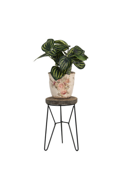 Clayre & Eef Σετ 4 suporturi ghiveci flori maro 13x22 cm