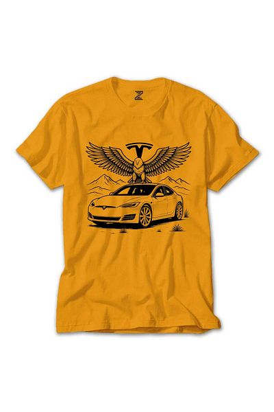 Z zepplin Μπλουζάκι Tesla And Eagle Yellow