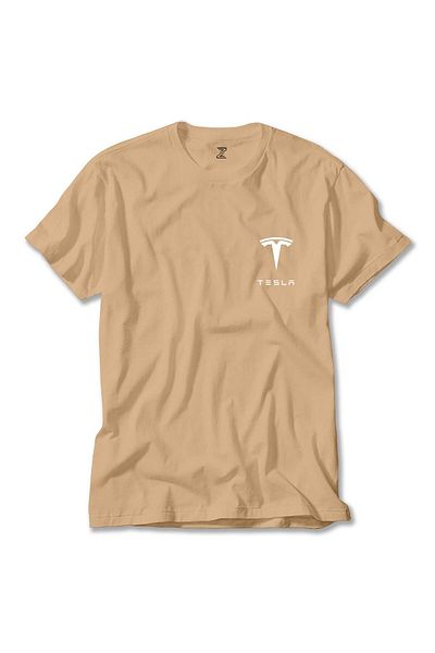 Z zepplin Κρεμ μπλουζάκι με λογότυπο Tesla