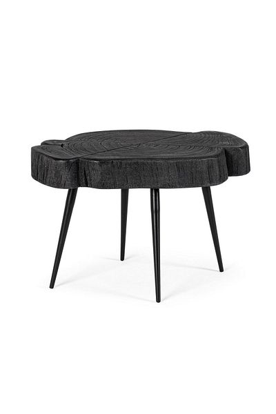Bizzotto Coffee table with iron legs and black wooden top Zakia 46 cm x 35 cm x 30 h