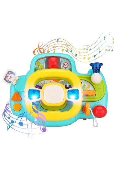 Smart Vibe RacerKid™ Multifunction Steering Wheel with Lights and Sounds Driving Simulator, 11 Functions