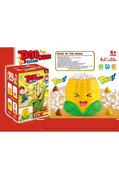 Point Plus Interactive Popcorn Game for Kids - Funny Surprise Party Game - 17 x 17 x 22 cm