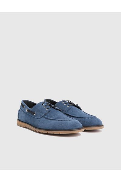 İLVİ Eccles Suede Leather Blue Men's Oxford Shoes