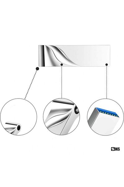 SIKS USB stick, Stainless steel, Memory 16GB, USB 3.1, Silver