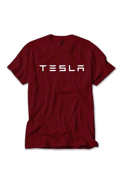 Z zepplin Червена тениска с надпис Tesla
