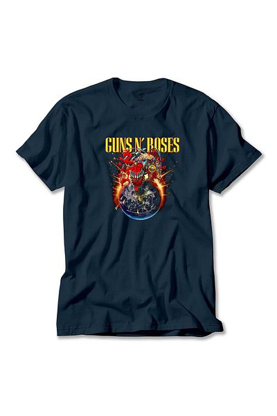 Z zepplin Μπλουζάκι Guns N Roses 2025 Tour Navy Blue