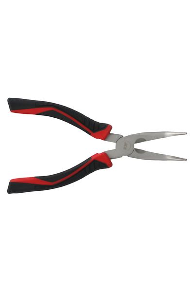 ACE Chrome Vanadium Steel Cushioned TPR Grip Bent Nose Plier Black and Red 8inch