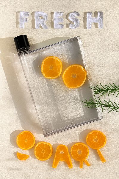 LİRAZON A5 Flat Bottle 420 ml Motivational Water Bottle Notebook Sports Water Bottle Water Bottle