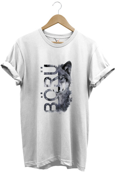 WİDİ تي شيرت تركي Bozkurt Börü مطبوع عليه وOLF مصنوع من القطن بنسبة 100% ذو ق...