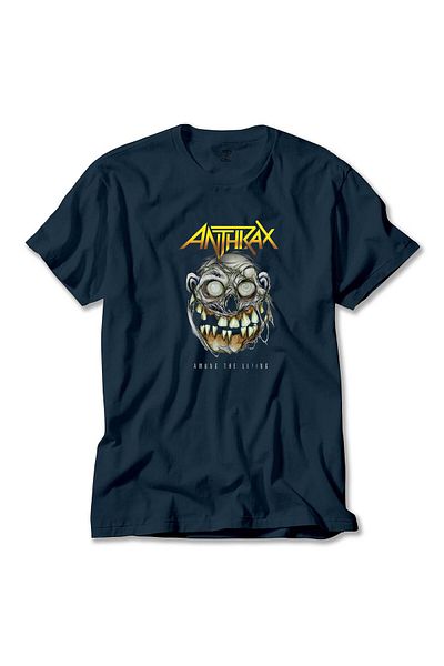 Z zepplin Μπλουζάκι Anthrax Amung The Living Navy Blue
