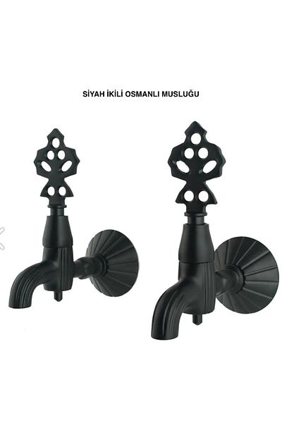 LPD Double Turkish Bath Stone Lux Black Ottoman Faucet