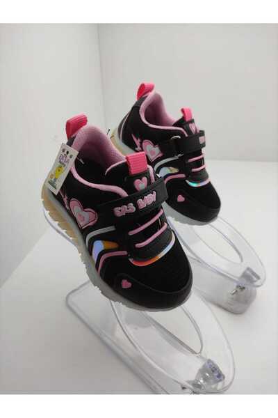 GİRGÖR ER-SA Baby Kalpli Desenli Işıklı Kız Çocuk Bebek Spor, Yürüyüş, Koşu Ayakkabısı
