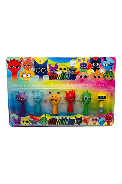 BaoBao Set of 6 Sprunki Figurines – Mini colorful plastic characters, 7cm, for play and collection, BaoBao