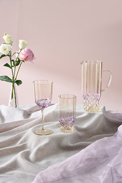 Karaca Royal Bone Diana 25 Parça Bardak Seti Mor