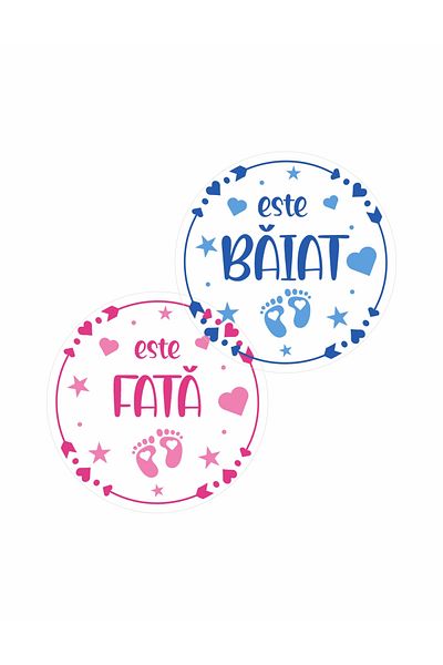 OEM Set of 32 stickers for Gender Reveal party - It's a boy It's a girl, diameter 4 cm, model 4