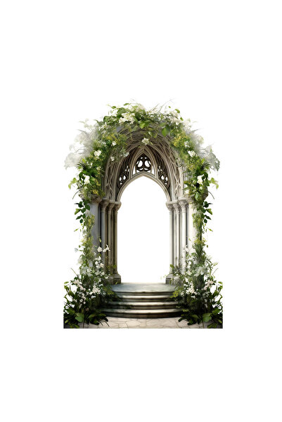 INOVATIX Set de 8 piese, Arca autocolantă cu flori albe pentru mire și mireas...