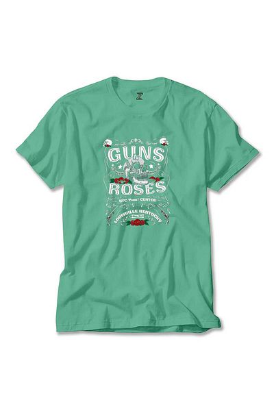 Z zepplin Guns N Roses Louisulle Kentucky Πράσινο T-Shirt