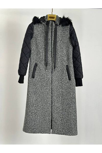 BELEN Quilted Sleeve Curly Coat