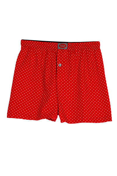 BSM Erkek Yıldız Baskılı Kırmızı Boxer 13704