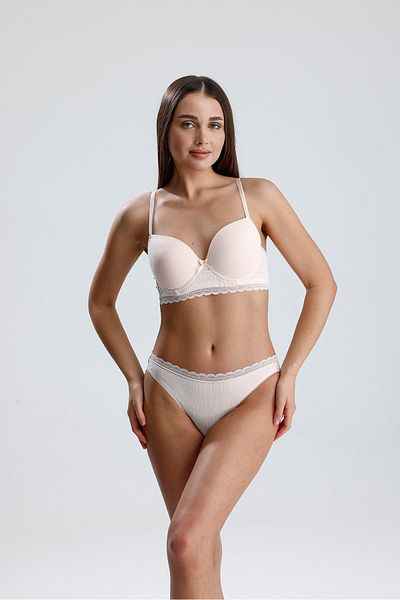 Kompedan Σετ σουτιέν Jacquard Satin Look Supported |   Πούδρα 230