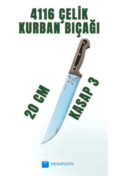 Bordo 4116 Çelik - Verzalit sap - Bordo - Kasap3 Kurban kelle bıçağı.