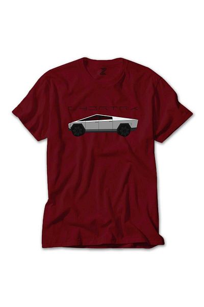 Z zepplin Κόκκινο μπλουζάκι Tesla Cybertruck