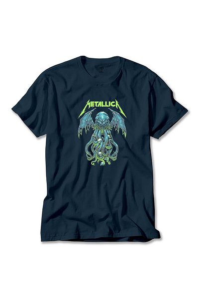 Z zepplin Μπλουζάκι Metallica Octopus Bat Navy Blue