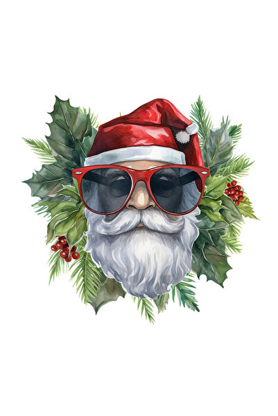 INOVATIX Set de 8 piese, autocolant aranjament de Crăciun cu Moș Crăciun cu o...